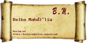 Belba Mahália névjegykártya